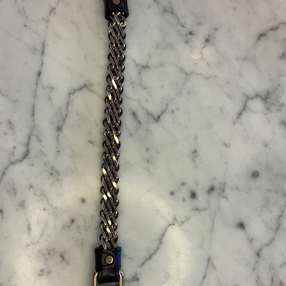 BURBERRY Chocolate Brown Leather Haymarket Check Coated Canvas Chain Strap Hobo - Picture 10 of 17